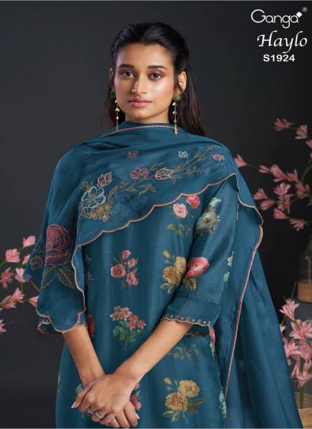 Haylo1924 By Ganga Premium Cotton Silk Kurti With Bottom Dupatta Dress Material Catalog Catalog